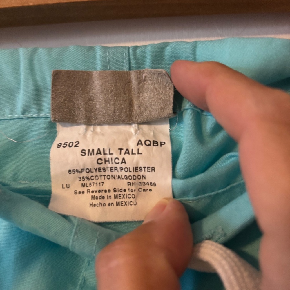 Urbane  Scrub Pants Turquoise Medium Small Tall - Picture 3 of 4